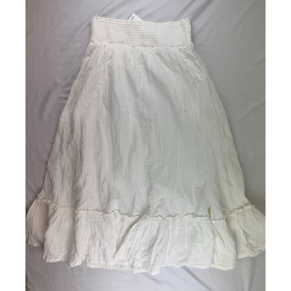 NWT Quince 100% Organic Cotton Gauze Smocked Maxi Skirt Size M - Picture 4 of 10